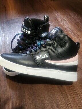 Fila Black and White High-Top Sneakers